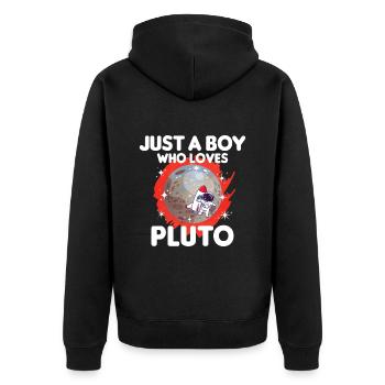 Pluto Planet Gift - Unisex Premium Organic Zip Hoodie - black - Back - Nico (187cm)