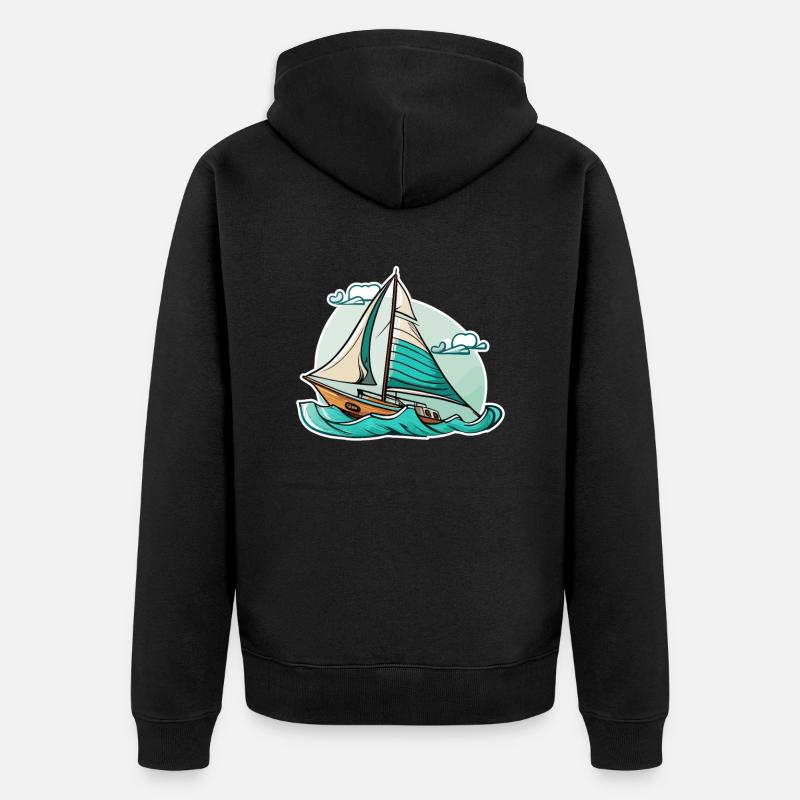 Bateau voilier voile - Veste à capuche bio Premium Unisexe - noir