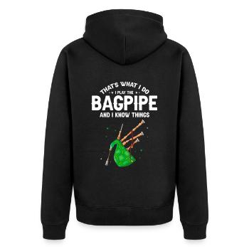 Bagpipes for bagpipe instructors and bagpipers - Unisex Premium Organic Zip Hoodie - black - Back - Nico (187cm)