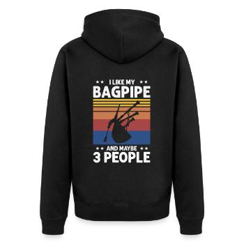 Citation de cornemuse pour un écossais et un musicien de cornemuse - Veste à capuche bio Premium Unisexe - noir - Dos - Nico (187cm)