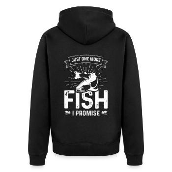 Plus qu’un poisson que je promets - Veste à capuche bio Premium Unisexe - noir - Dos - Nico (187cm)