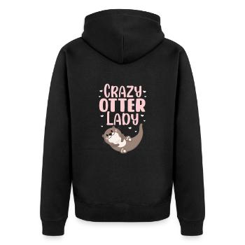 Otter Sea Otter Otter Gift - Unisex Premium Organic Zip Hoodie - black - Back - Nico (187cm)