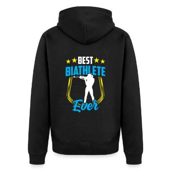 Meilleur biathlète de tous les temps Biathlon Biathlète - Veste à capuche bio Premium Unisexe - noir - Dos - Nico (187cm)