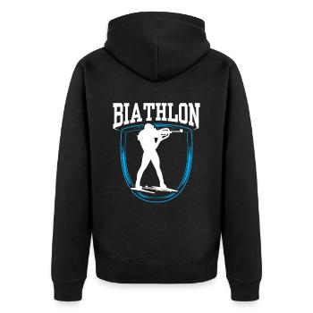 Biathlon Biathlète Biathlons Biathlète Sport - Veste à capuche bio Premium Unisexe - noir - Dos - Nico (187cm)