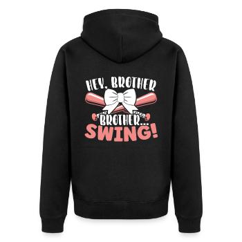Baseball-Liebhaber Baseballspieler Baseball-Trainer - Unisex Premium Bio Zip Hoodie - Schwarz - Hinten - Nico (187cm)