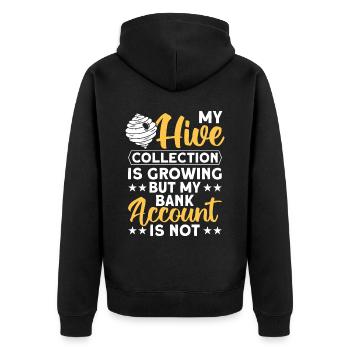 Beekeepers Bees Honey bees Beekeeping - Unisex Premium Organic Zip Hoodie - black - Back - Nico (187cm)