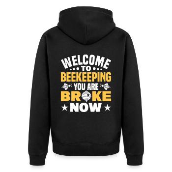 Beekeepers Bees Honey bees Beekeeping - Unisex Premium Organic Zip Hoodie - black - Back - Nico (187cm)
