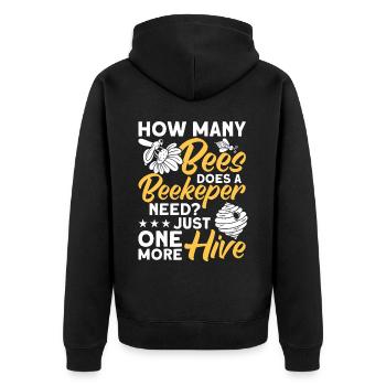 Beekeepers Bees Honey bees Beekeeping - Unisex Premium Organic Zip Hoodie - black - Back - Nico (187cm)