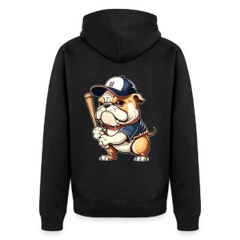 Baseball-Hund Baseball-Spieler Baseball-Trainer - Unisex Premium Bio Zip Hoodie - Schwarz - Hinten - Nico (187cm)