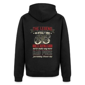 The legend officially 68 years 68th birthday - Unisex Premium Organic Zip Hoodie - black - Back - Nico (187cm)