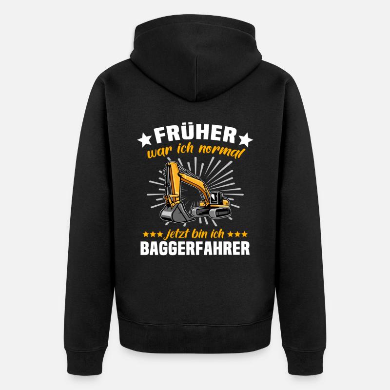 Baggerfuehrer Baggerfahrer - Unisex Premium Bio Zip Hoodie - Schwarz