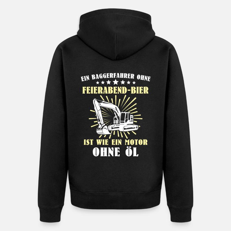 Baggerfuehrer Baggerfahrer - Unisex Premium Bio Zip Hoodie - Schwarz