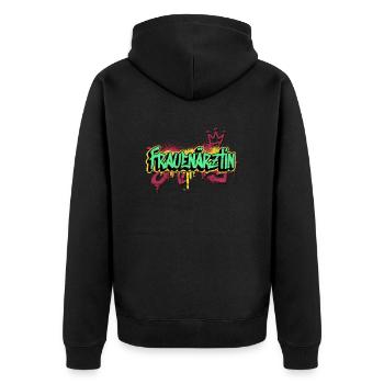Frauenarzt Hebamme Frauenärztin - Unisex Premium Bio Zip Hoodie - Schwarz - Hinten - Nico (187cm)