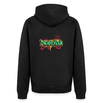 Dachdecker Graffiti-Art Handwerker Dachdeckerin - Unisex Premium Bio Zip Hoodie - Schwarz - Hinten - Nico (187cm)