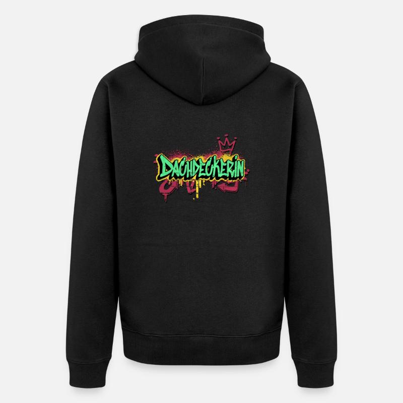 Dachdecker Graffiti-Art Handwerker Dachdeckerin - Unisex Premium Bio Zip Hoodie - Schwarz