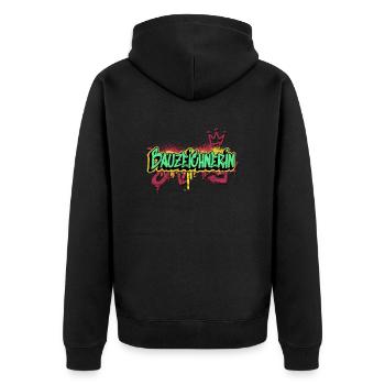 Ingenieur Graffiti-Art Bauzeichnerin - Unisex Premium Bio Zip Hoodie - Schwarz - Hinten - Nico (187cm)
