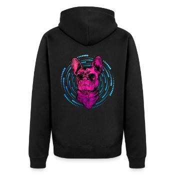 Bouledogue français - Veste à capuche bio Premium Unisexe - noir - Dos - Nico (187cm)