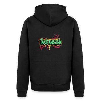 Taxi-Fahrer Graffiti-Art Taxifahrerin - Unisex Premium Bio Zip Hoodie - Schwarz - Hinten - Nico (187cm)