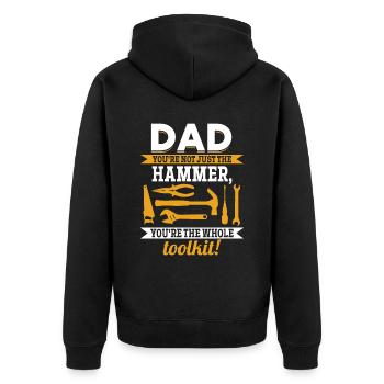 Papa you're not just awesome - Father's Day idea - Unisex Premium Organic Zip Hoodie - black - Back - Nico (187cm)