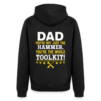 Papa you're not just awesome - Father's Day idea - Unisex Premium Organic Zip Hoodie - black - Back - Nico (187cm)