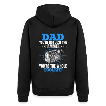 Papa you're not just awesome - Father's Day idea - Unisex Premium Organic Zip Hoodie - black - Back - Nico (187cm)