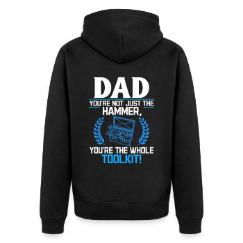 Papa you're not just awesome - Father's Day idea - Unisex Premium Organic Zip Hoodie - black - Back - Nico (187cm)
