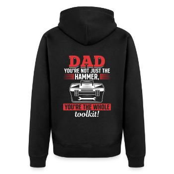 Papa you're not just awesome - Father's Day idea - Unisex Premium Organic Zip Hoodie - black - Back - Nico (187cm)