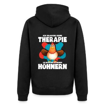 Hühnern Huhn Landwirt Geschenk - Unisex Premium Bio Zip Hoodie - Schwarz - Hinten - Nico (187cm)