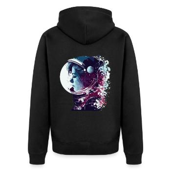 Astronaut Woman Space Astronomy Aerospace Lover - Unisex Premium Organic Zip Hoodie - black - Back - Nico (187cm)