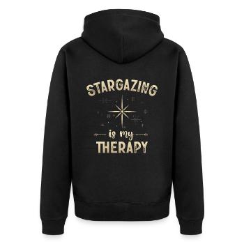 Astrophotography, Astronomy, Stargazing - Unisex Premium Organic Zip Hoodie - black - Back - Nico (187cm)