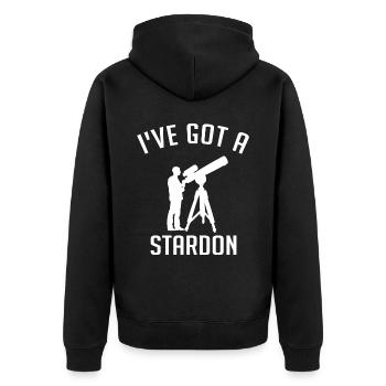 Astrophotography, astronomy, stargazing - Unisex Premium Organic Zip Hoodie - black - Back - Nico (187cm)