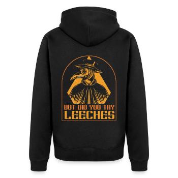 Pestdoktor Mittelalter Doctor Arzt Doktor - Unisex Premium Bio Zip Hoodie - Schwarz - Hinten - Nico (187cm)