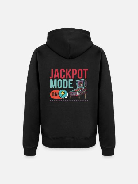 Pinball arcade player - Unisex Premium Organic Zip Hoodie - black