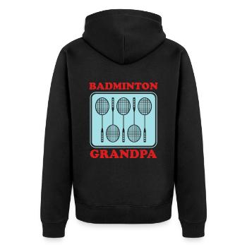 Badminton Grandpa Sport Badminton Player Cadeau - Veste à capuche bio Premium Unisexe - noir - Dos - Nico (187cm)