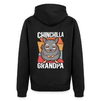 Chinchilla Grand-père propriétaire Chinchillas cadeau - Veste à capuche bio Premium Unisexe - noir - Dos - Nico (187cm)