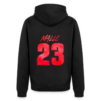 Malle 23 Mallorca 2023 - Unisex Premium Bio Zip Hoodie - Schwarz - Hinten - Nico (187cm)