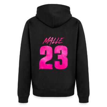 Malle 23 Mallorca 2023 - Unisex Premium Bio Zip Hoodie - Schwarz - Hinten - Nico (187cm)