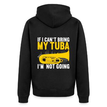 Tuba tuba player - Unisex Premium Organic Zip Hoodie - black - Back - Nico (187cm)