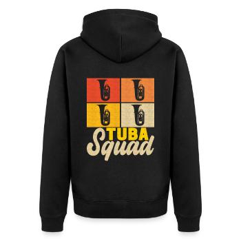 Tuba Tubist - Unisex Premium Bio Zip Hoodie - Schwarz - Hinten - Nico (187cm)