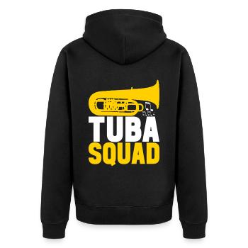 Tuba Tubist - Unisex Premium Bio Zip Hoodie - Schwarz - Hinten - Nico (187cm)