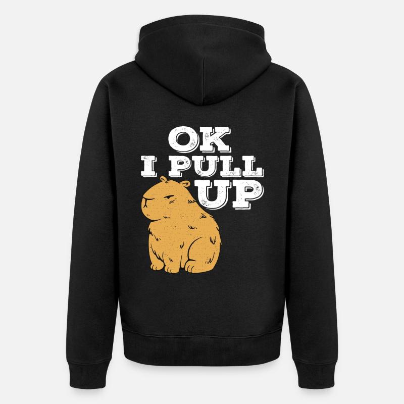 Ok I Pull Up - Unisex Premium Bio Zip Hoodie - Schwarz