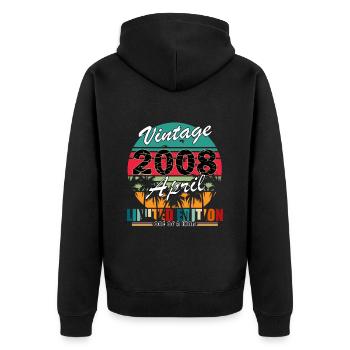2008 April 2008 Anniversary April 2008 April - Unisex Premium Organic Zip Hoodie - black - Back - Nico (187cm)