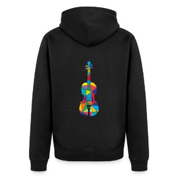 Violon Polygone Funny Violon - Veste à capuche bio Premium Unisexe - noir - Dos - Nico (187cm)