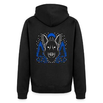 White Shepherd Nature Shepherd Dogs - Unisex Premium Organic Zip Hoodie - black - Back - Nico (187cm)