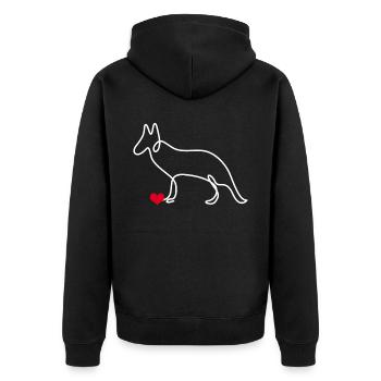 White Shepherd Dog Shepherd Dogs - Unisex Premium Organic Zip Hoodie - black - Back - Nico (187cm)