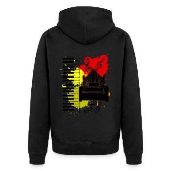 Organ Organ Player Saying Organist - Unisex Premium Organic Zip Hoodie - black - Back - Nico (187cm)