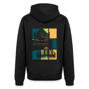 Organ Retro Organ Player Organist - Unisex Premium Organic Zip Hoodie - black - Back - Nico (187cm)