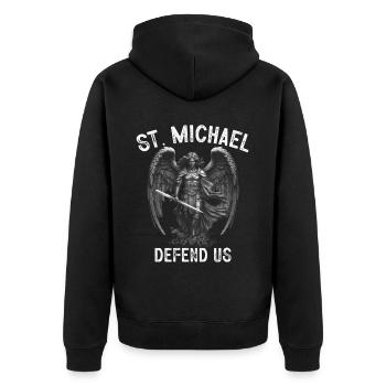 Archange Saint Michel Protégez-nous Défendez-nous - Veste à capuche bio Premium Unisexe - noir - Dos - Nico (187cm)