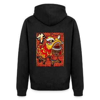 Jahr Des Ochsens Mondneujahrsfest Chinesisches - Unisex Premium Bio Zip Hoodie - Schwarz - Hinten - Nico (187cm)