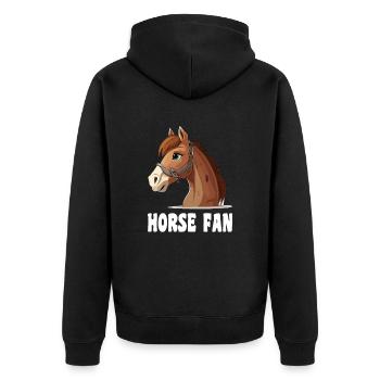 Style de bande dessinée de cheval - Veste à capuche bio Premium Unisexe - noir - Dos - Nico (187cm)